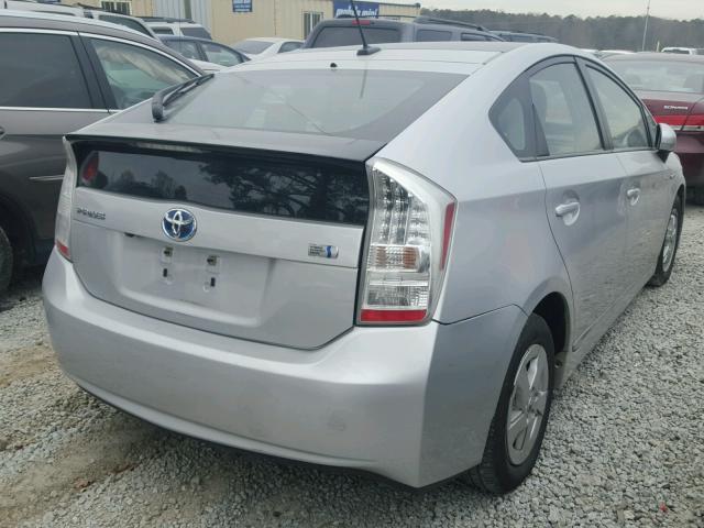 JTDKN3DU2B0280760 - 2011 TOYOTA PRIUS SILVER photo 4