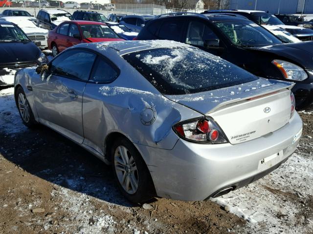 KMHHM66D28U292478 - 2008 HYUNDAI TIBURON GS SILVER photo 3