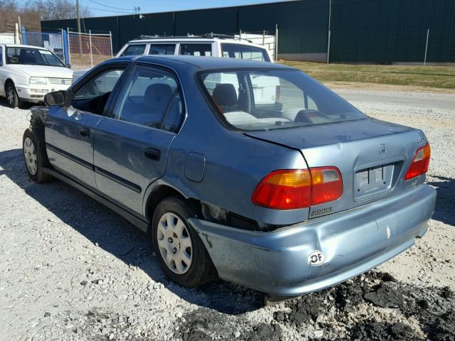 1HGEJ6674YL008298 - 2000 HONDA CIVIC LX BLUE photo 3