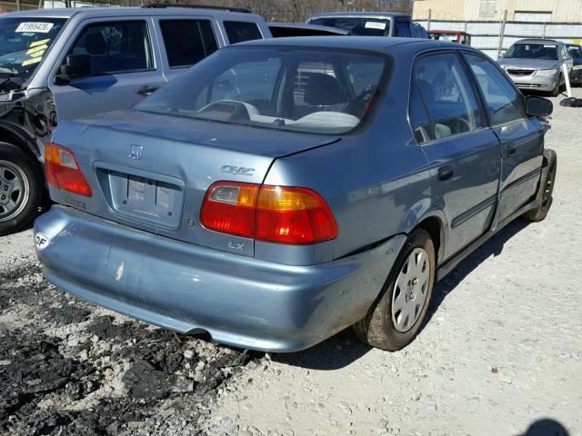 1HGEJ6674YL008298 - 2000 HONDA CIVIC LX BLUE photo 4