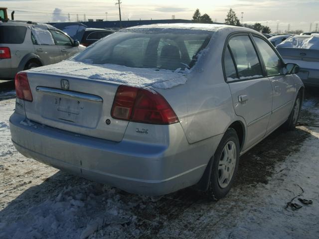 1HGES16622L012073 - 2002 HONDA CIVIC LX SILVER photo 4