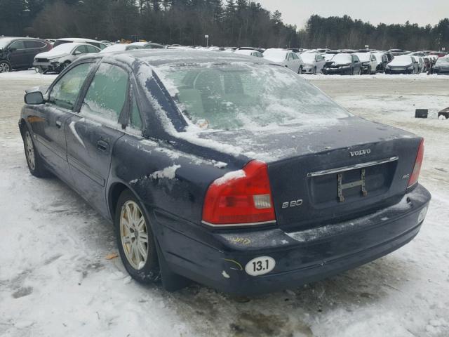 YV1TH59H841374541 - 2004 VOLVO S80 2.5T BLUE photo 3