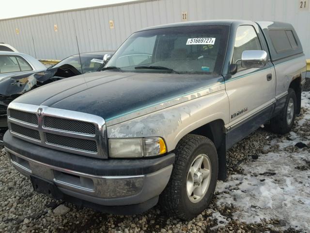 1B7HC16Y1TS715052 - 1996 DODGE RAM 1500 GREEN photo 2