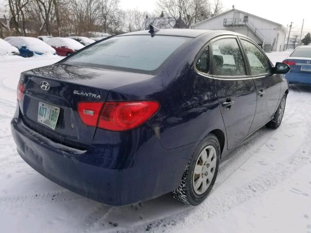 KMHDU46D49U684320 - 2009 HYUNDAI ELANTRA GL BLUE photo 4