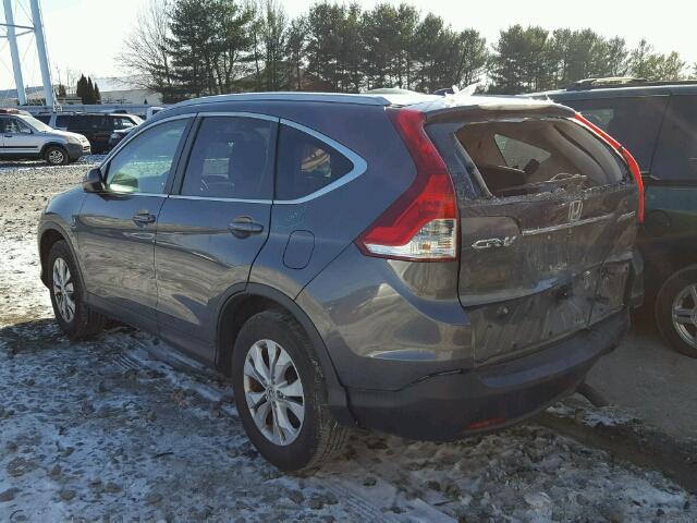 2HKRM4H76DH683786 - 2013 HONDA CR-V EXL GRAY photo 3