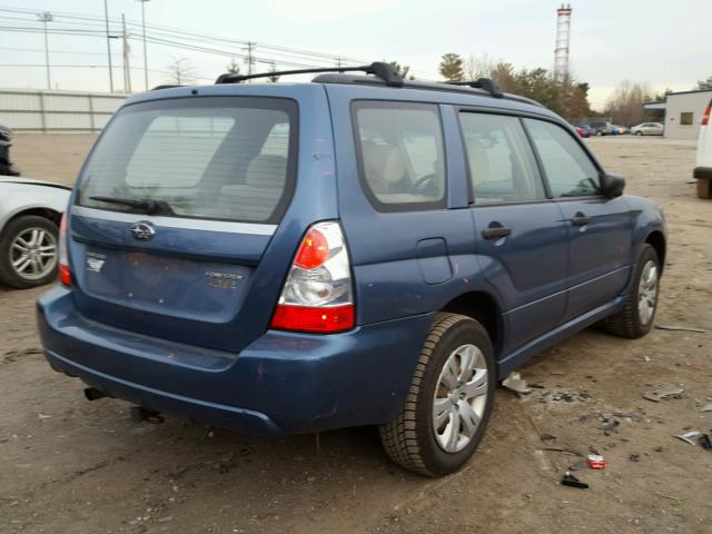 JF1SG63688G711607 - 2008 SUBARU FORESTER 2 BLUE photo 4