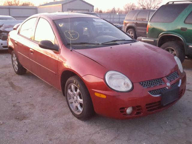 1B3ES56C64D644200 - 2004 DODGE NEON SXT BURGUNDY photo 1