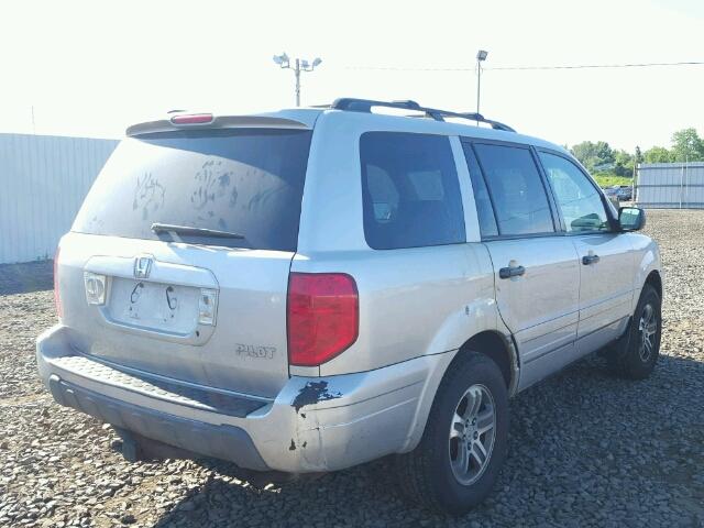 2HKYF18534H563222 - 2004 HONDA PILOT EXL SILVER photo 4