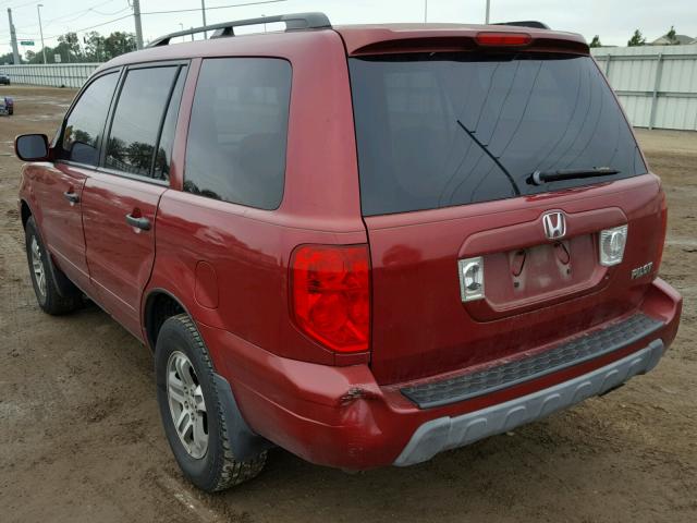 5FNYF18445B010585 - 2005 HONDA PILOT EX RED photo 3