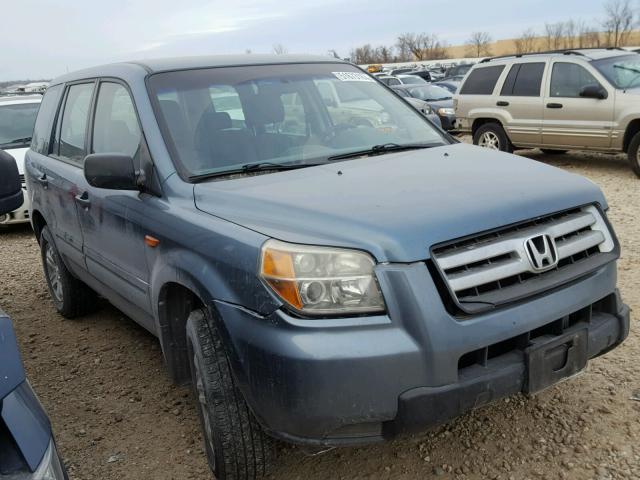 5FNYF28166B046257 - 2006 HONDA PILOT LX BLUE photo 1