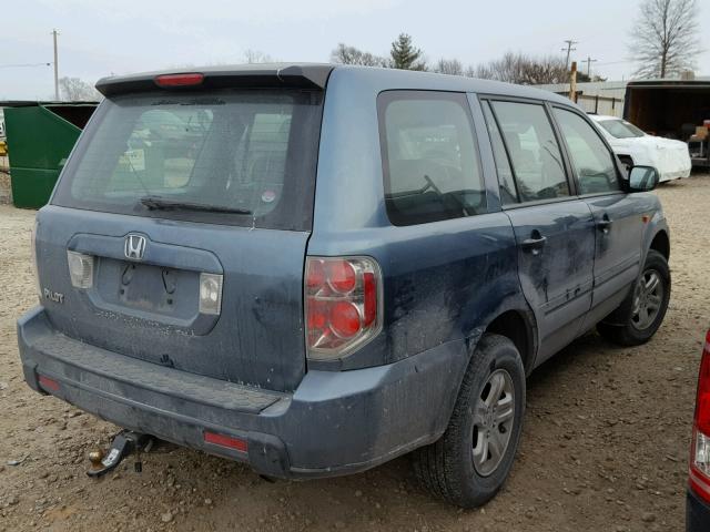 5FNYF28166B046257 - 2006 HONDA PILOT LX BLUE photo 4