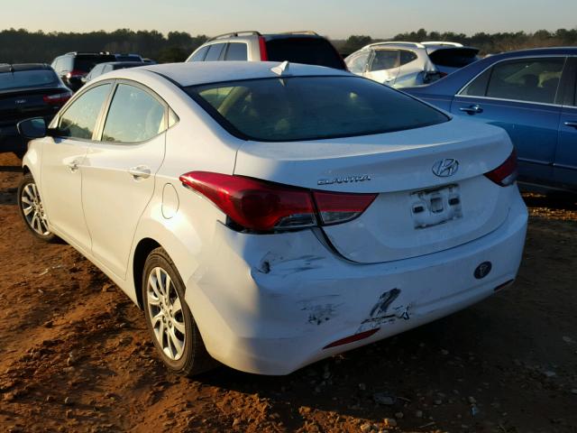 5NPDH4AE1CH143249 - 2012 HYUNDAI ELANTRA GL WHITE photo 3