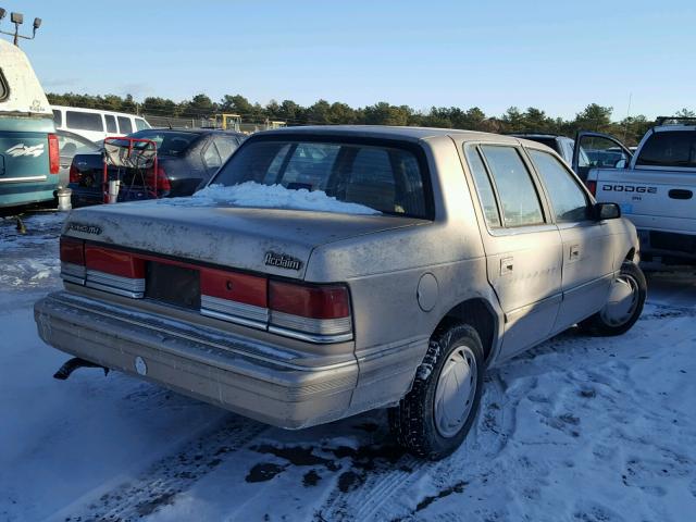 1P3XA46K2NF255765 - 1992 PLYMOUTH ACCLAIM TAN photo 4