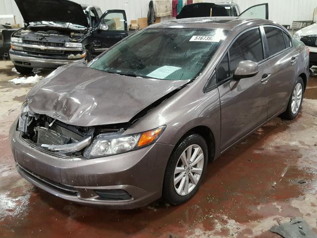 2HGFB2F87CH511767 - 2012 HONDA CIVIC EX BURGUNDY photo 2