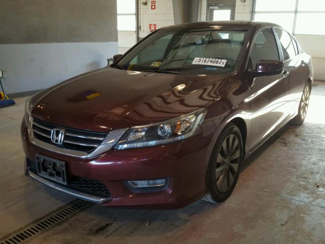 1HGCR2F89DA209637 - 2013 HONDA ACCORD EXL BURGUNDY photo 2