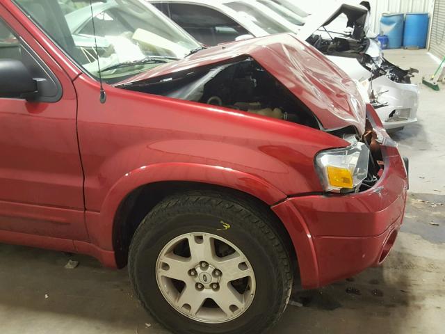 1FMCU04167KA17934 - 2007 FORD ESCAPE LIM MAROON photo 9