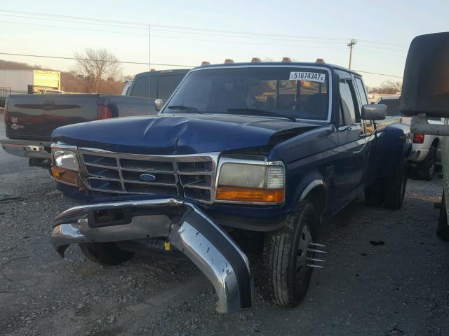 1FTJX35FXTEA64441 - 1996 FORD F350 BLUE photo 2