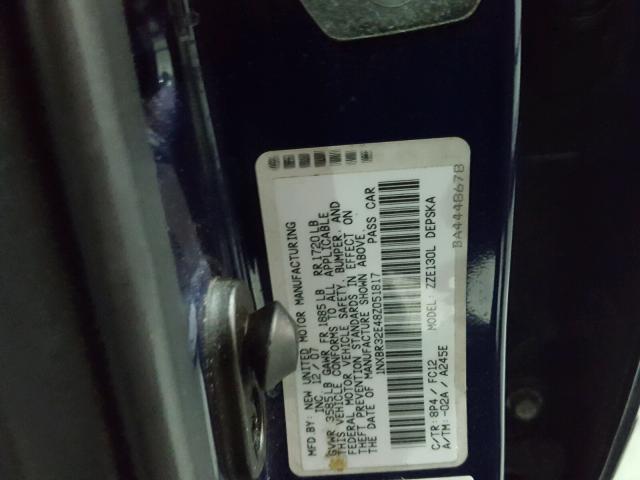 1NXBR32E48Z051817 - 2008 TOYOTA COROLLA CE BLUE photo 10