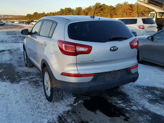 KNDPB3A20D7537278 - 2013 KIA SPORTAGE B SILVER photo 3