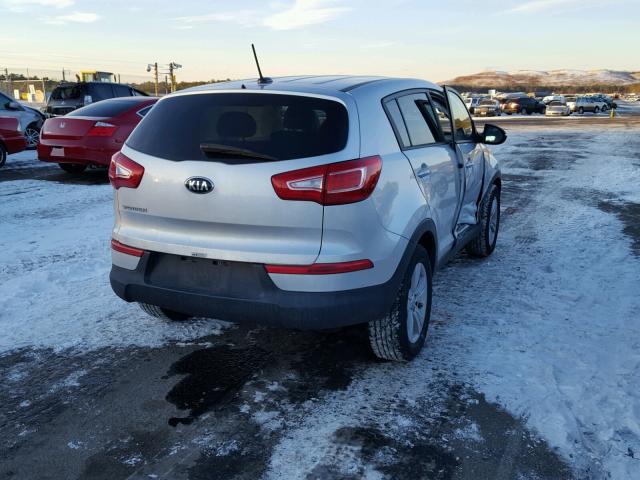 KNDPB3A20D7537278 - 2013 KIA SPORTAGE B SILVER photo 4