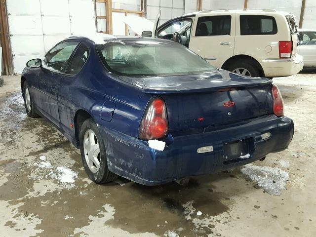 2G1WX12K249109963 - 2004 CHEVROLET MONTE CARL BLUE photo 3