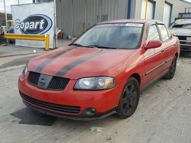 3N1AB51D34L736181 - 2004 NISSAN SENTRA SE- RED photo 2