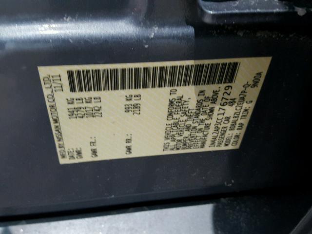 1N4AL2AP3CC176729 - 2012 NISSAN ALTIMA BAS BLUE photo 10