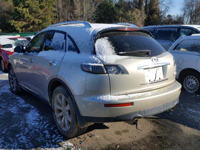 JNRAS08W87X200388 - 2007 INFINITI FX35 BEIGE photo 3