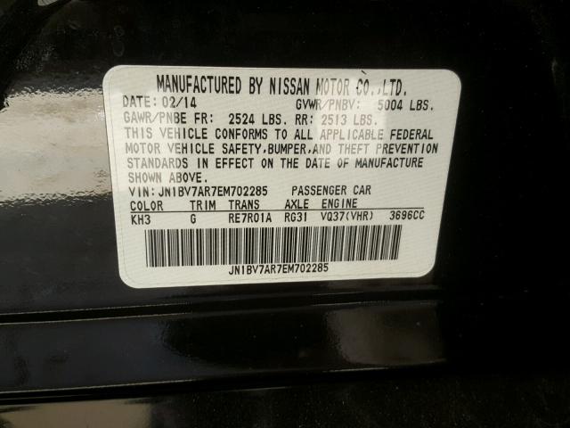 JN1BV7AR7EM702285 - 2014 INFINITI Q50 BASE Negro foto 10