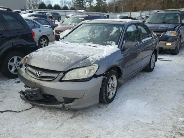 2HGES26724H534152 - 2004 HONDA CIVIC EX GRAY photo 2