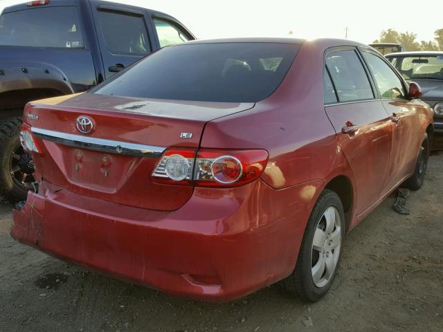 2T1BU4EE4DC941021 - 2013 TOYOTA COROLLA BA RED photo 4