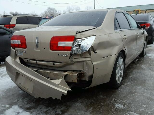 3LNHM26T67R638117 - 2007 LINCOLN MKZ BEIGE photo 4