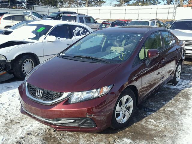 19XFB2F54FE287975 - 2015 HONDA CIVIC LX BURGUNDY photo 2