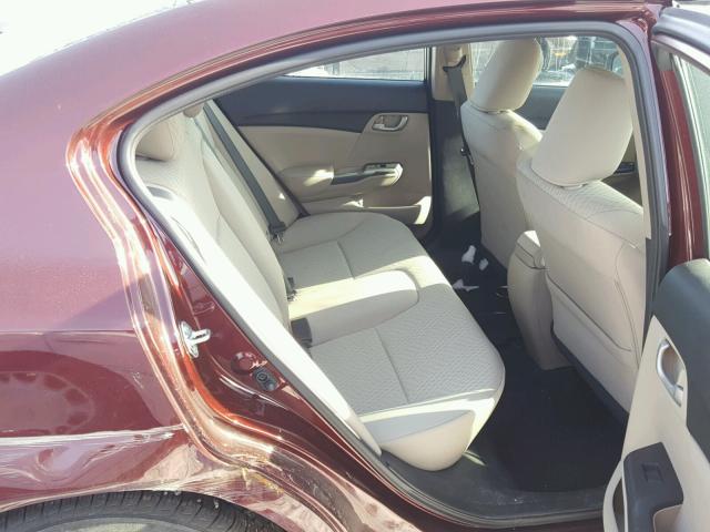 19XFB2F54FE287975 - 2015 HONDA CIVIC LX BURGUNDY photo 6