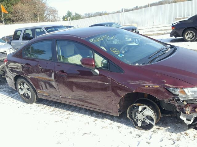 19XFB2F54FE287975 - 2015 HONDA CIVIC LX BURGUNDY photo 9