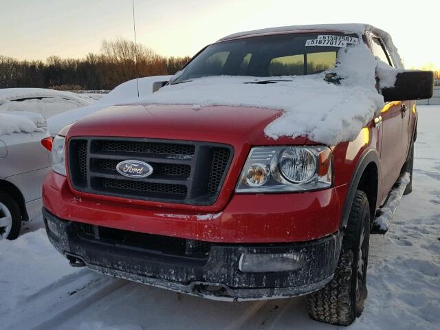 1FTPX14594FA08381 - 2004 FORD F150 RED photo 2