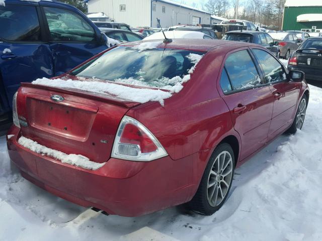 3FAHP07Z29R151914 - 2009 FORD FUSION SE RED photo 4