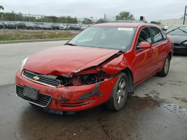 2G1WT58K181247704 - 2008 CHEVROLET IMPALA LT RED photo 2