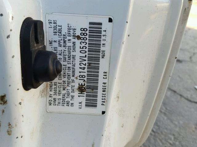 1HGEJ8142VL053888 - 1997 HONDA CIVIC EX 白色 照片 10