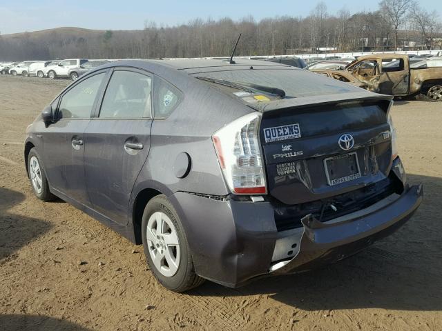 JTDKN3DU2B0257009 - 2011 TOYOTA PRIUS GRAY photo 3