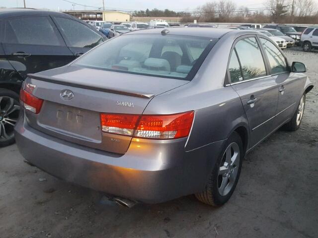 5NPEU46F58H338313 - 2008 HYUNDAI SONATA SE SILVER photo 4