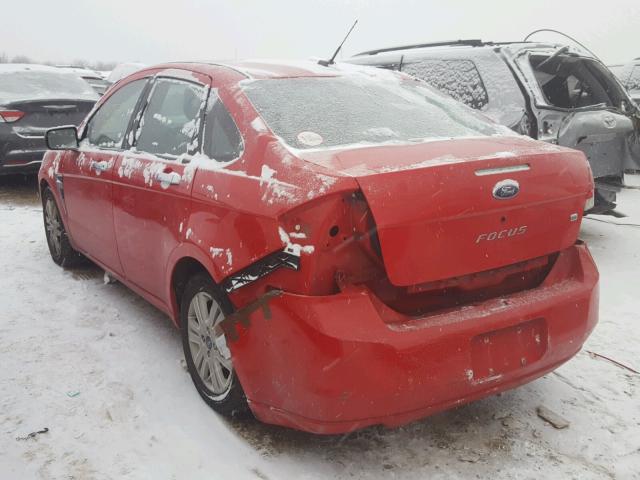 1FAHP35N98W240893 - 2008 FORD FOCUS SE RED photo 3