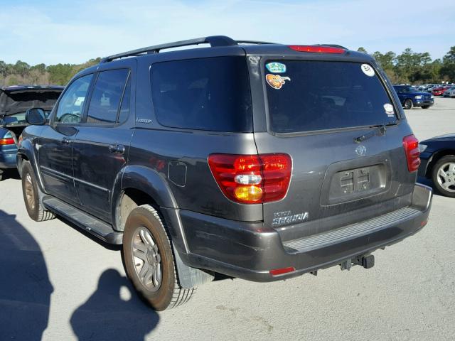 5TDZT38A74S235429 - 2004 TOYOTA SEQUOIA LI GRAY photo 3