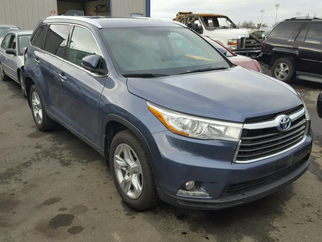 5TDDCRFH0FS011337 - 2015 TOYOTA HIGHLANDER BLUE photo 1