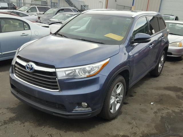 5TDDCRFH0FS011337 - 2015 TOYOTA HIGHLANDER BLUE photo 2