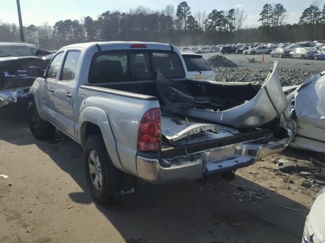 5TELU42N75Z073584 - 2005 TOYOTA TACOMA DOU SILVER photo 3