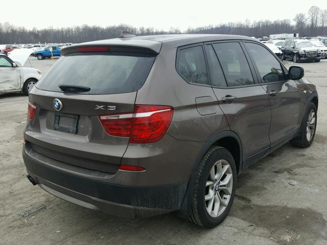 5UXWX7C54BL730418 - 2011 BMW X3 XDRIVE3 BROWN photo 4