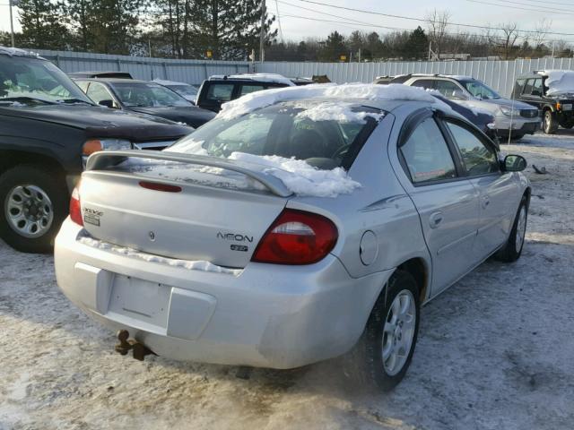 1B3ES56C45D262104 - 2005 DODGE NEON SXT SILVER photo 4