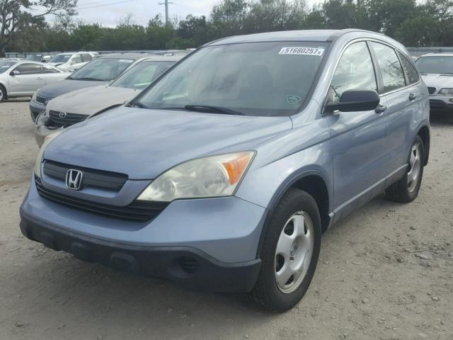 3CZRE38378G709356 - 2008 HONDA CR-V LX BLUE photo 2