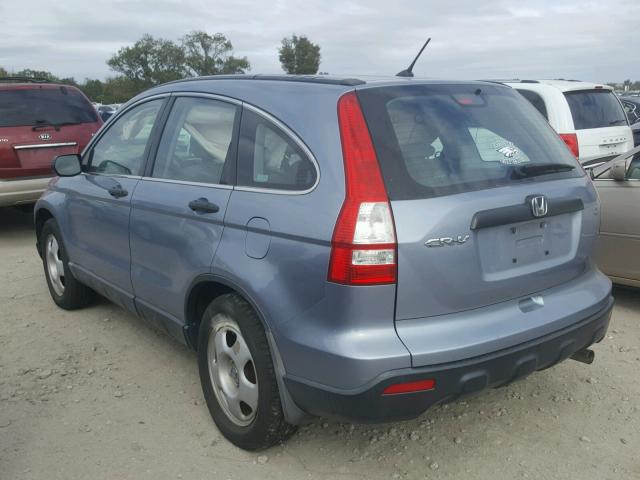 3CZRE38378G709356 - 2008 HONDA CR-V LX BLUE photo 3